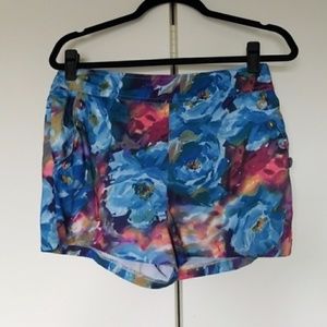 LuLu & Rose High Waisted Watercolor Floral Shorts